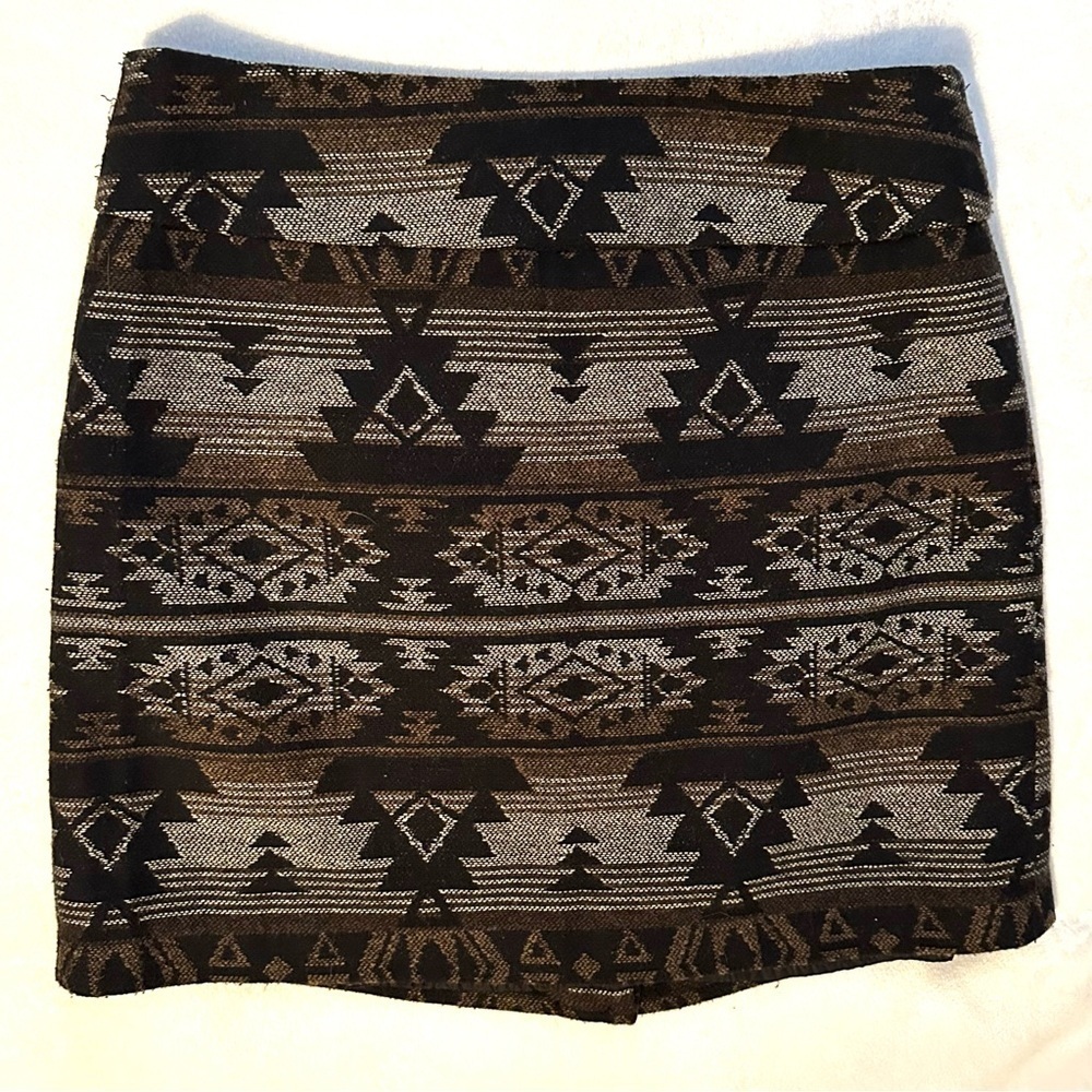 Dalia Collection Mini Pencil Skirt 4 Aztec Prin black brown tribal southwestern